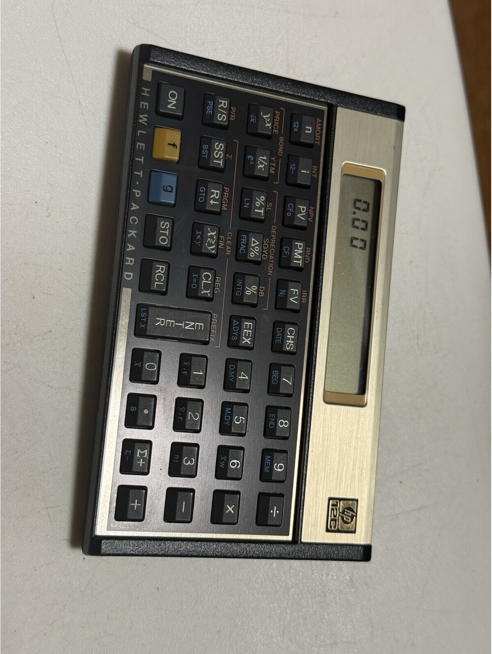 Vintage Hewlett-Packard HP 12C Financial Calculator Gold- New Batteries (working